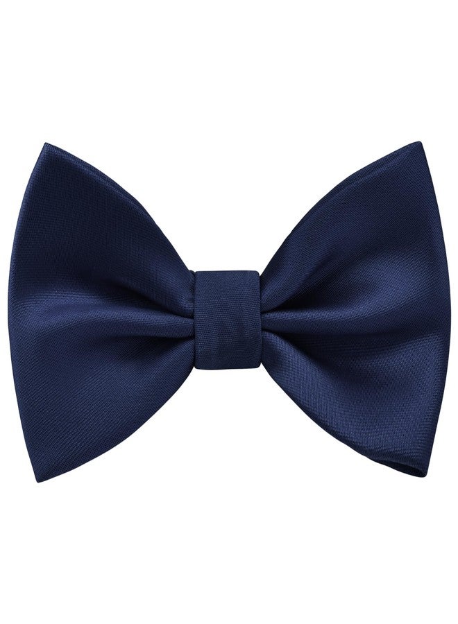 Branduce Navy Blue Bow Ties for Boys Pre Tied Toddler Bow Tie Adjustable Silk Blend Kids Bowties for Wedding Party (BB12-06) - Image 1